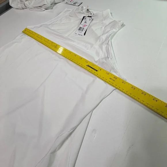 adidas White Sleeveless Mock-Neck Athletic Tank - Picture 7 of 8